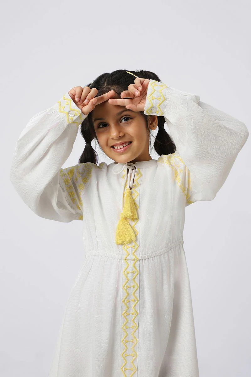 فستان بتفاصيل مطرزة - Image 5