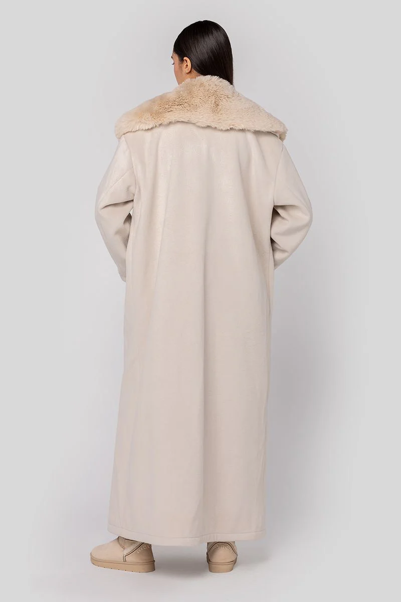 فروة مع ياقة فرو صناعي - Image 3