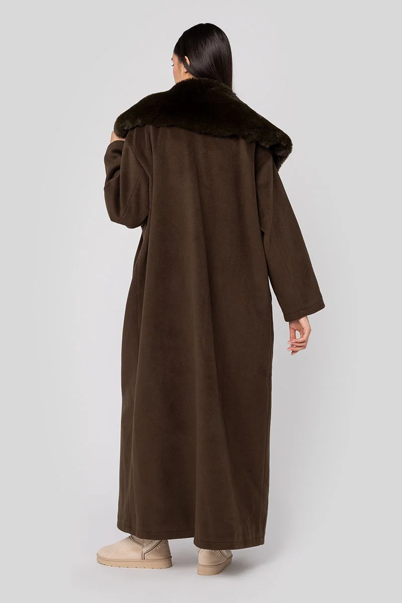 فروة مع ياقة فرو صناعي - Image 7