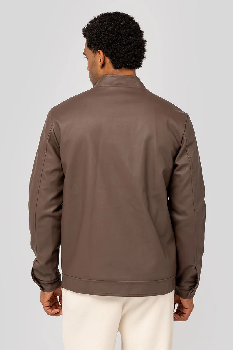 جاكيت جلد صناعي بجيوب أمامية - Image 7
