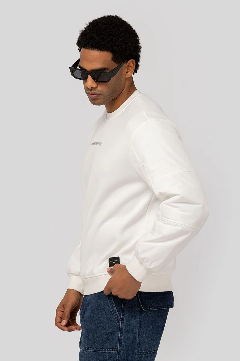 سويت شيرت مع تفاصيل مبطنة على الأكمام - Image 2