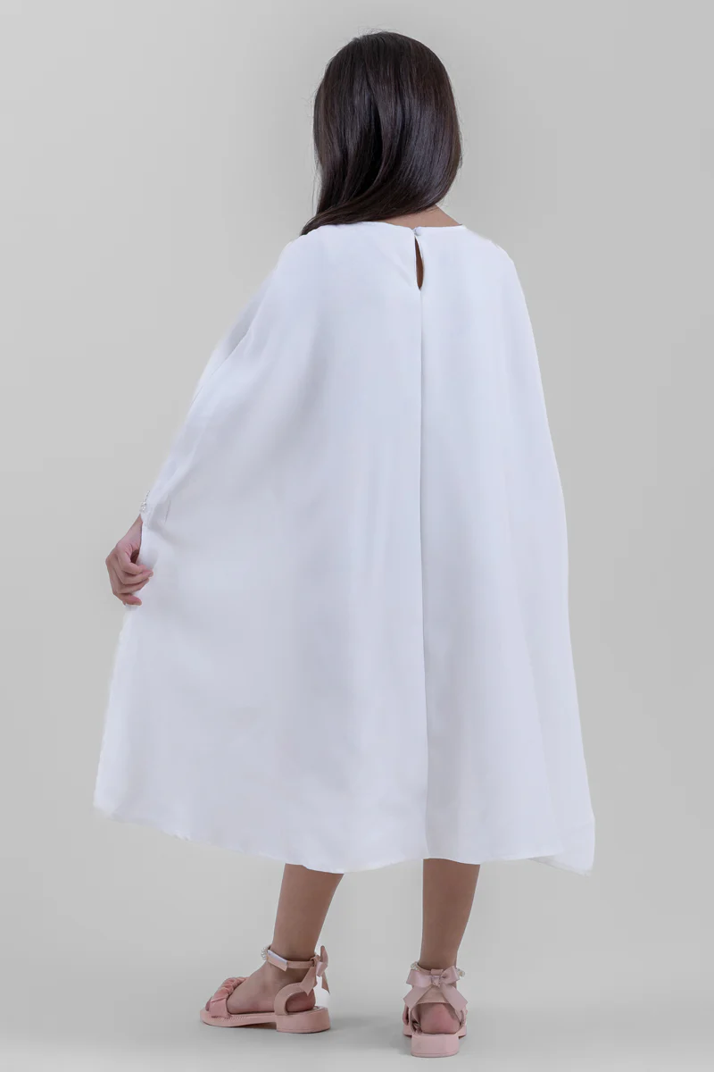فستان بناتي أنيق مع طبقة كاب - Image 3