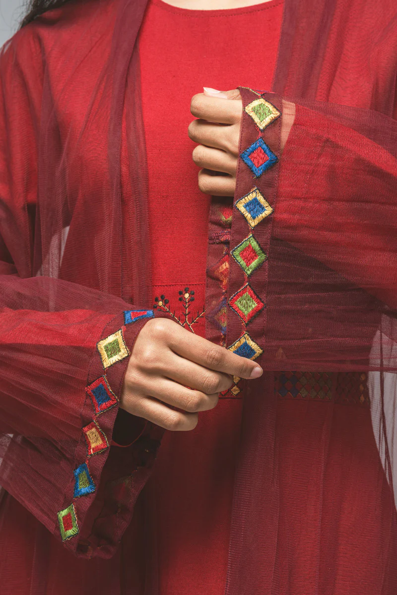 عباية خارجية شفافة مطرزة - Image 4