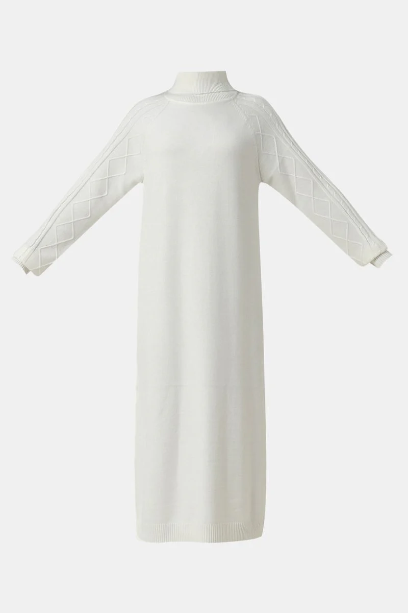 فستان نسائي طويل محبوك بياقة عالية - Image 20
