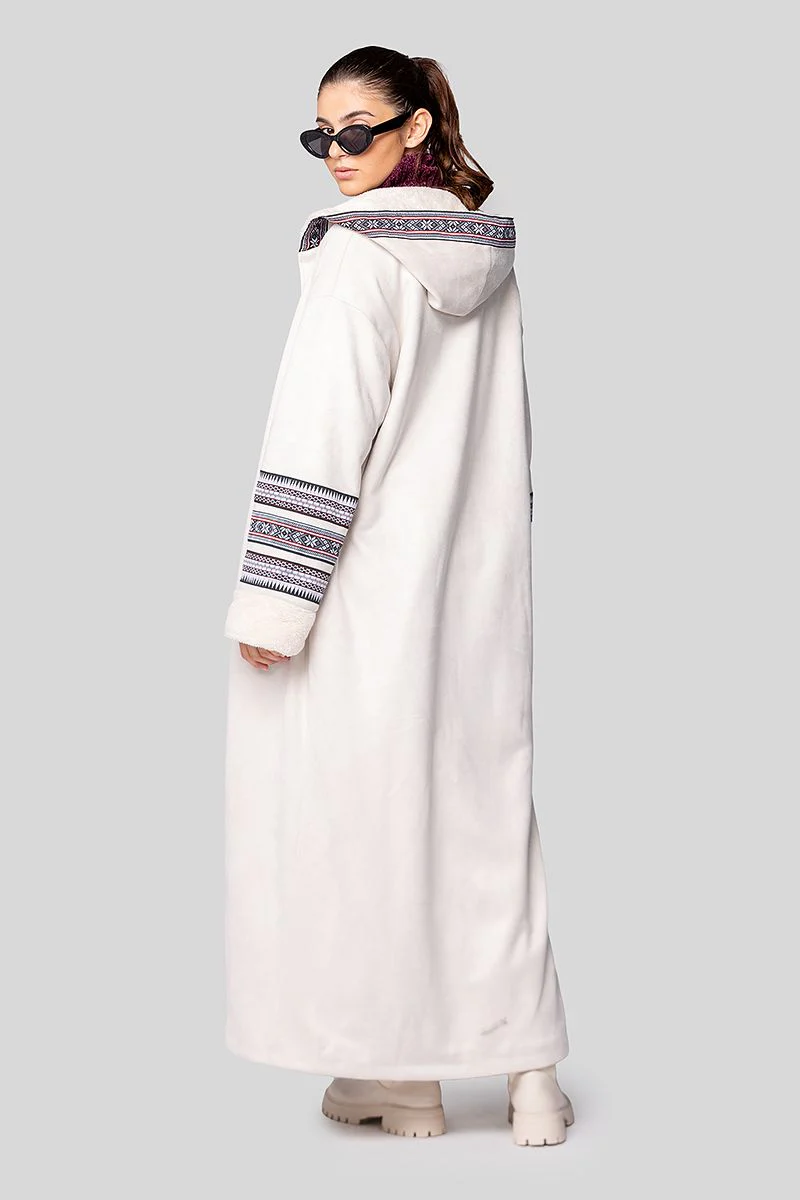 فروة طويلة مزخرفة بتفاصيل أكمام - Image 3