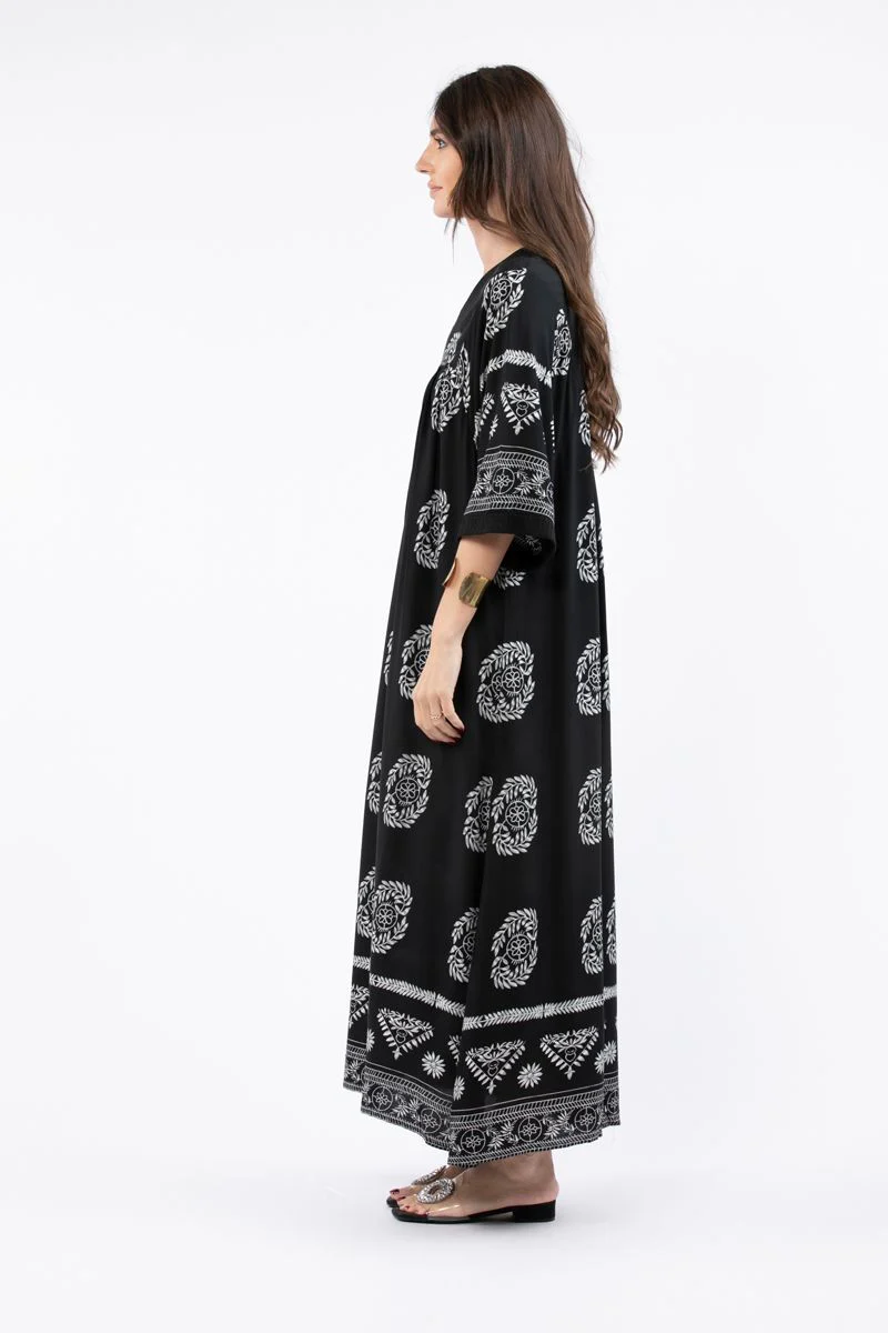 جلابية نسائية ماكسي بطبعات - Image 3