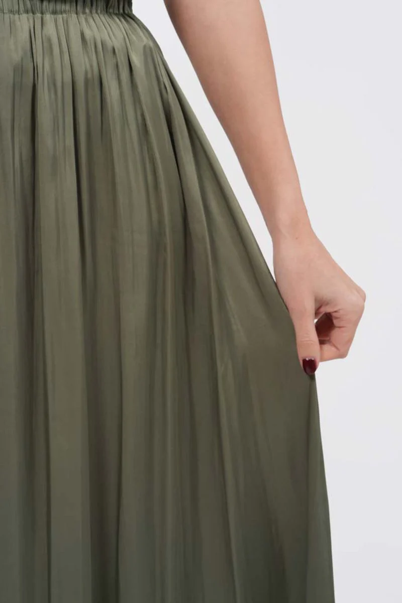 تنورة نسائية ماكسي بخامة ساتان - Image 7