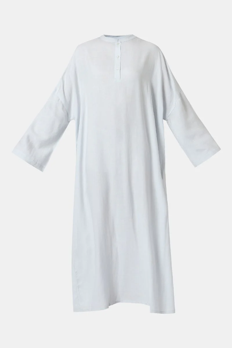 فستان نسائي ماكسي فضفاض بلون موحد - Image 5