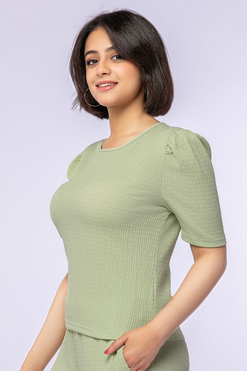 بلوزة بخامة منقوشة - Image 6