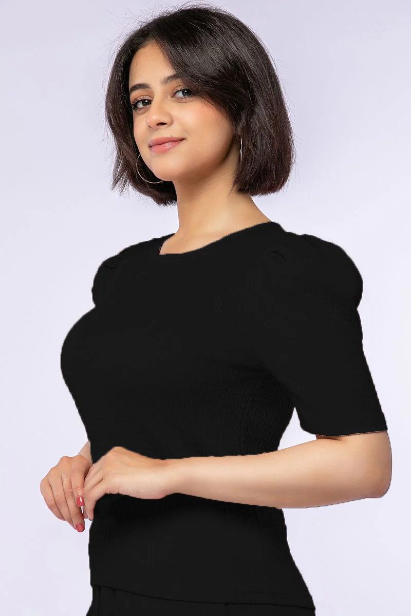 بلوزة بخامة منقوشة - Image 2