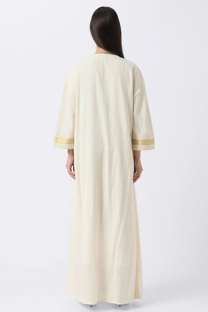 جلابية نسائية ماكسي بخامة منقوشة - Image 4