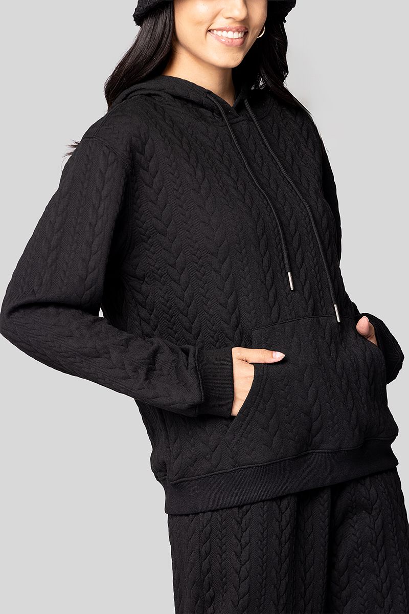 هودي نسائي مبطن بنقشة بارزة - Image 8