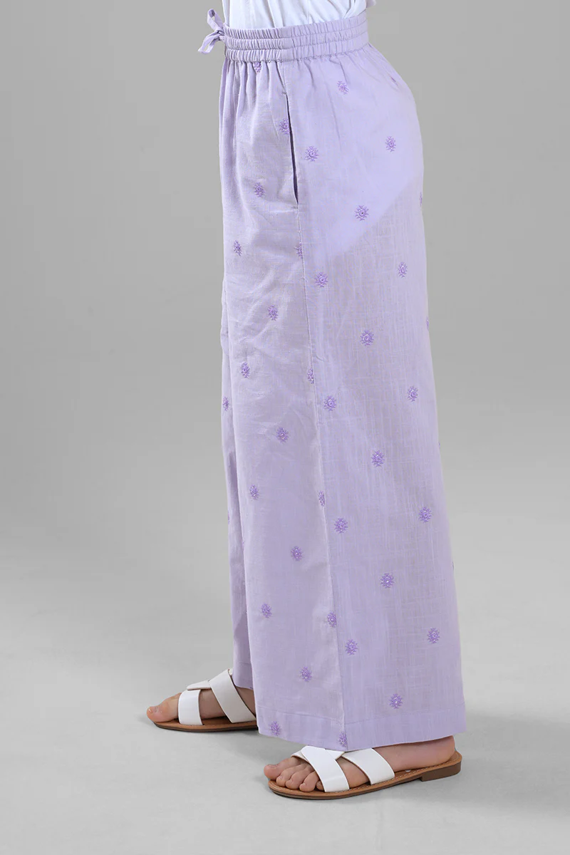 بنطلون بقصة واسعة وخصر مطاطي - Image 2